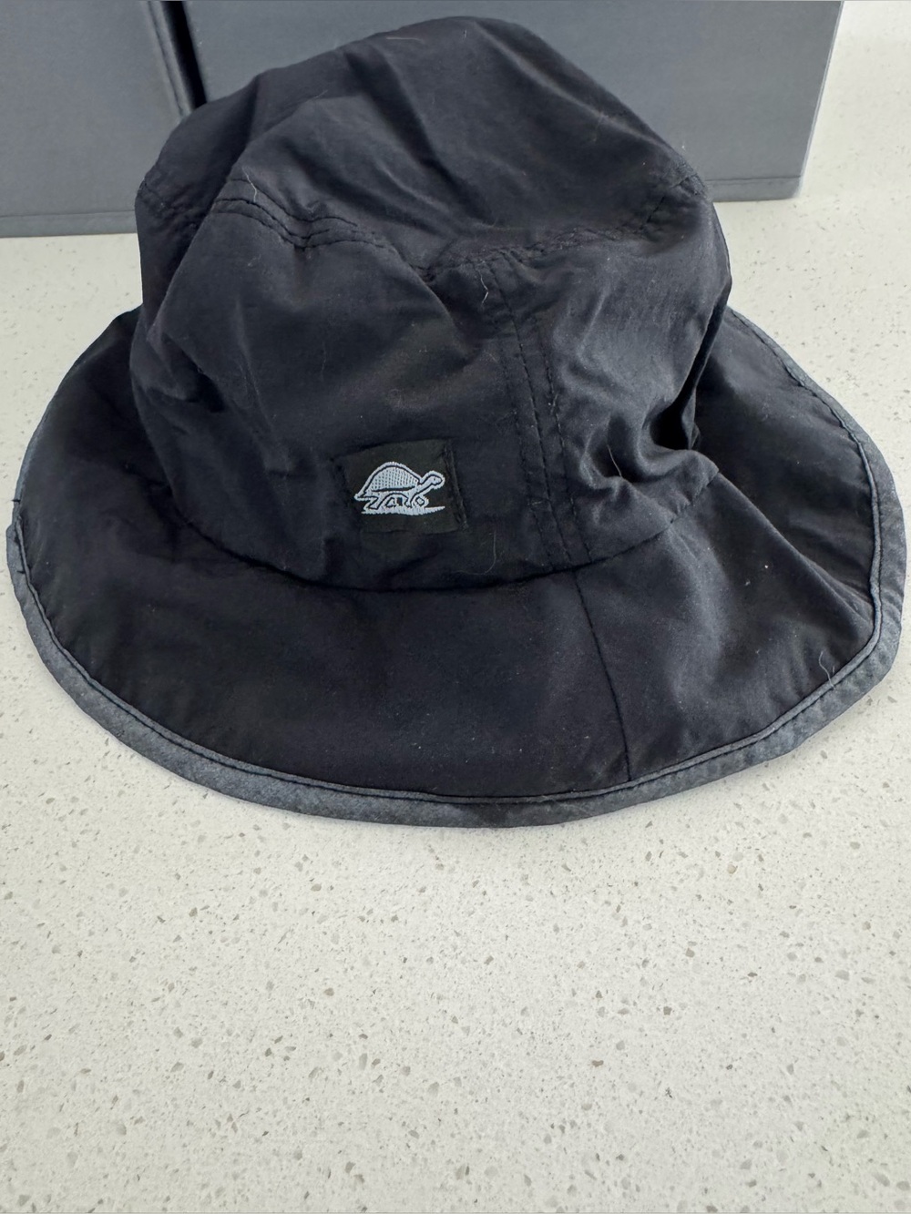 Vintage Turtle Fur Supplex Crusher Black Packable Nylon Fleece Lined Sun Bucket